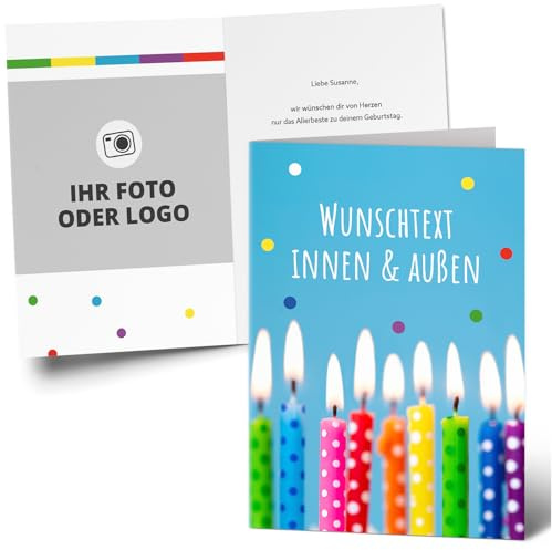 Einladungskarten Manufaktur Hamburg XXL Glückwunschkarte Geburtstag PERSONALISIERT | A4 Grußkarte | Große XL Maxi Karte | Geburtstagskarte | Umschlag | Text Foto selbst gestalten | 03