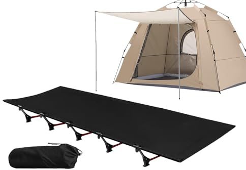 Dmuzsoih Campingbett, Klappbett Für Camping, Tragbare Liege Für Reisen Camping Outdoor Gästezimmer Einfacher Aufbau