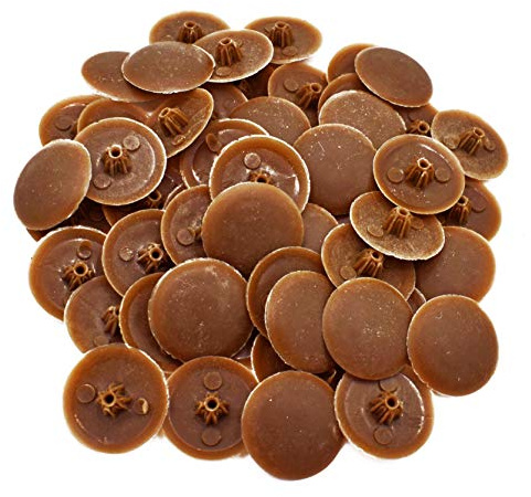 Snap-On Bifix Cover Caps to Use with Phillips Ph2 & Pozidrive Pz2 Pozi Screws - Pack of 50 Biffix Covers : Teak Brown