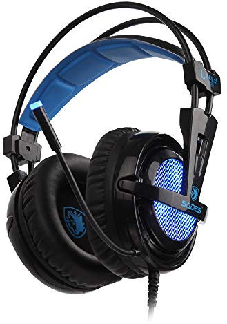 Locust Plus SA-904 Casque de Jeu PC virtuel 7.1 Son Surround et lumière RVB sur Oreillettes
