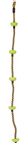 small foot Kletterseil Himmelsstürmer, wetterfestes Material, mit Sicherungshaken und Trittflächen, ab 3 Jahren, 10877 Toys, Grün, 200 x 10 x 10 cm