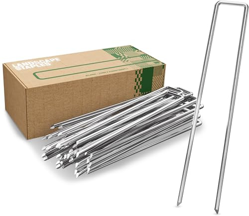 GardenGloss Erdanker aus Stahl (100 Stück) - 200 x 25 mm, Ø 3,8 mm | Anti-Rost - Für Extrem Harten Boden - Extra Stabil