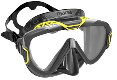 Mares X-Wire Tauchmaske aus Silikon, für Erwachsene, Unisex, Schwarz und Gelb
