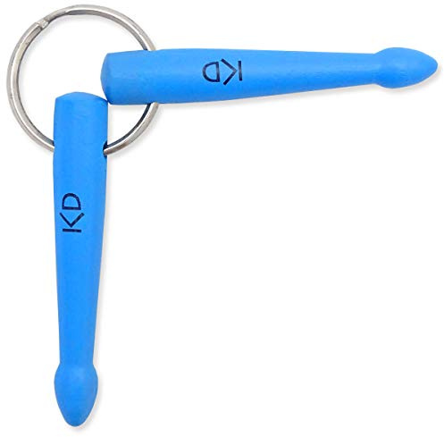 keepdrum Mini-Drumsticks Schlüsselanhänger Blau Geschenk für Schlagzeuger