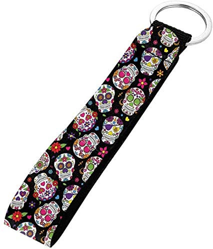SEANATIVE Schlüsselband für das Handgelenk, Schlüsselanhänger, USB/Handy, für Damen und Herren, Sugar Skull, Einheitsgröße
