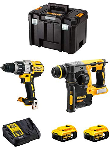 Kit DWK223 (Schlagbohrschrauber DCD996 + Kombihammer DCH273 + 2 Batterien 5,0 Ah + Ladegerät + TSTAK VI)