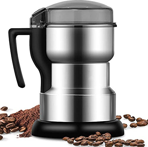 Moongiantgo Getreidemühle Multifunktionale 400W 35000rpm Kaffee & Gewürzmühle, Rostfreier Stahl, OPEN-COVER-STOP Sicherheitsdesign, Perfekt für Trockenstoffe, Getreide, Gewürze, Kräuter, Kaffee