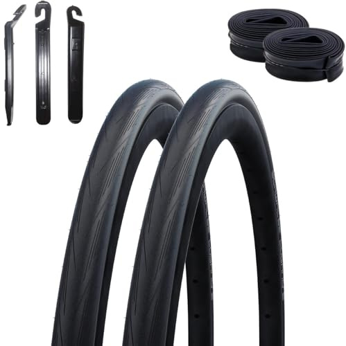 2 x Schwalbe Lugano Endurance 28 Rennradreifen Fahrradmantel 700 x 25C (25-622) + 2 x Schwalbe SV15 inkl. 3 Reifenheber