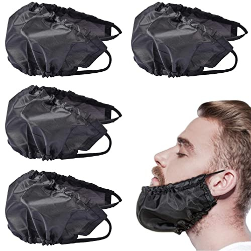 Niuhong 4 Pcs Herren Bartlätzchen - Bart Schutz und Pflege Tuch für Kinnbart, Koteletten und Hals - Verstellbare Gesichts Bartschürze für Rasur und Reinigung