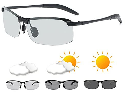 ADITAM Photochrome Brille Polarisierte Sonnenbrille Herren Damen Sonnenschutz Nachtsichtbrille zum Angeln Double The Comfort