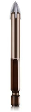 SLOYCA 1 STÜCK Kreuz Sechskant Fliesen Bits Glaskeramik Beton Lochöffner Legierung Dreieck Bohrer Größe 3/4/5/6/7/8/10/12 Mm (Color : Brown, Size : 8mm)