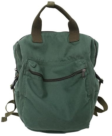 Sumleno estetisk kanvasryggsäck för kvinnor män 15,6 bärbar dator ryggsäck vintage college ryggsäckar reseryggsäck vardaglig dagväska, gRÖN, One Size