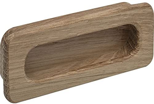 ALLES IM GRIFF Griffmuschel Cidras Breite 110mm, Schiebetür Griffmulde aus Holz, Muschelgriff Einlassmaß 102x42mm, Eiche roh