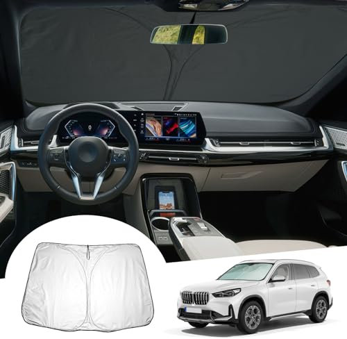 GAFAT Compatible con BMW X1 U11/X1 F48 2016-2024 2025 Parasol Parabrisas Interior, iX1 U11 2025 Parasol Protección Solar, Protección UV, X1 U11 Accesorios