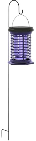 Outsunny Lámpara Antimosquitos Eléctrico 2 en 1 9W Mata Mosquitos Eléctrico con Luces LED UV Recargable Solar USB y Soporte Efecto 30 m² para Jardín Terraza Patio Negro