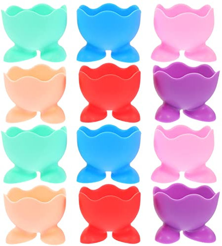 COLLBATH Lot de 12 Porte-œufs de Pâques en Silicone pour œufs durs et Souples