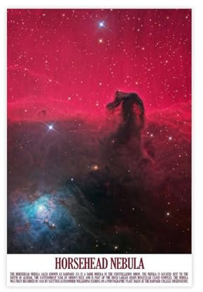 MExmeb Leinwandposter mit Pferdekopfnebel, Weltraum, Astronomie, Schlafzimmer-Dekor, Sportlandschaft, Büro, Raumdekoration, Geschenk, ungerahmt, 60 x 90 cm