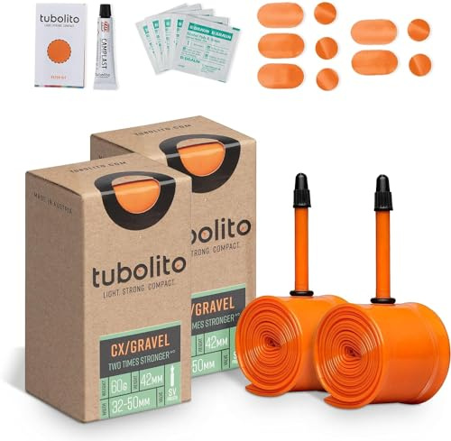 Tubolito CX/Gravel 700C x 32-50 mm, Presta-Ventil 42 mm/60 mm, leicht, stark und kompakt, Kompatibilität mit Scheibenfelgen und Bremsen