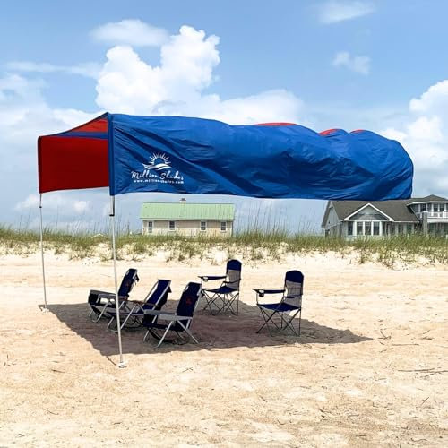 MillionShades™ Beach Shade Canopy – Extra Large 14 ft x 14 ft Wind-Propelled™ Sun Shade for Beach with UPF 50+, 360° Views, Quiet & Lightweight Design, Easy Setup Tent - Windproof Beach Shelter
