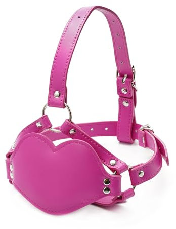 Kutocesy Gag Ball con in Silicone Bondage Bocca regolabile in Pelle Gag Flirtare Gioco Giocattolo Erotico del Sesso Giocattoli Sessuali per Maschera Fetish, Donne e Uomini (Pink)