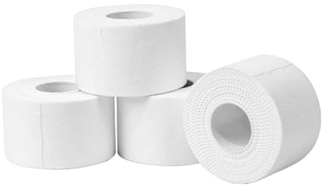 Namvo 4 stycken zinkoxidtejp för handled och fotled, 10 x 2,5 cm, sportbandage, rivbart fingerband för första hjälpen, sport, handled, fingrar, fotled