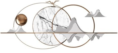 AMYSTY Wandskulpturen Wanddeko Wandornament Große Wanddekoration, Moderne Metall-Wandkunst, Wandskulpturen, Wandbehang, Wanddekoration Für Wohnzimmer Und Esszimmer Wandschmuck Wanddekoration(A)