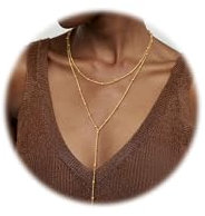 Dochais Damen-Halskette, Messing-Gold-Halskette (Gold1)