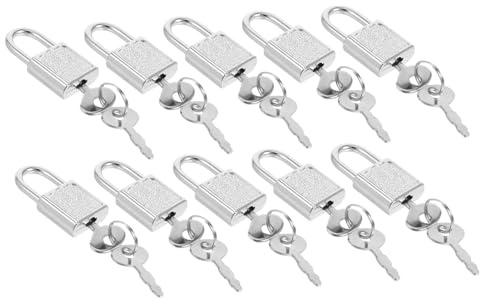 CIYODO 10 Stück Vorhängeschloss mit Schlüssel, Gepäckschlösser, Kofferschloss, Koffer-Schlösser Luggage Locks Hangschloss für Koffer, Schränke, Spinde, Werkzeugkisten