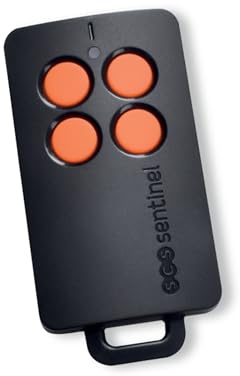 SCS Sentinel Télécommande FrenchControl 4 Canaux Orange – Code Secret Tournant Sécurisé – Portée 50 m – Pile Incluse - Controle Distance - Télécommande Portail Porte Garage - AAM0122