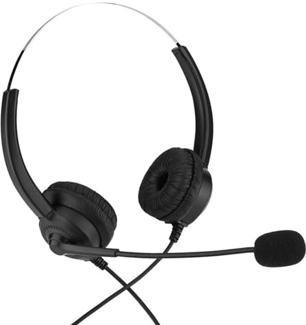 Annullamento del Rumore, Suono Senza Perdita di Perdita, Auricolare Telefono Cordless con Indossamento Comodo, Cavo Super Lungo per Computer, Telefono, Scatola del Desktop,