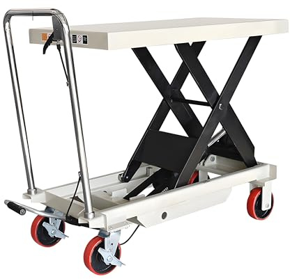 Carrello elevatore idraulico manuale portatile, piattaforma di sollevamento mobile per camion, carrello elevatore a forbice (piano 1016 x 510 mm, altezza 1000 mm) per uso in magazzino e officina