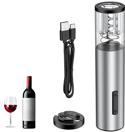 Pawfly Ouvre Bouteille Vin Électrique Rechargeable avec Coupe Capsule Ouvre Vin Automatique Chargement USB-C Tire Bouchon Électrique Lumière LED pour Maison Bar Restaurant Soirée Mariage