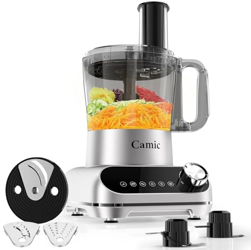 Camic Küchenmaschine 1500W Food Processor mit 2.5L Schüssel, mit 6 Programmen, Hacken, Schneiden, Mixen – Inkl. Zubehör, für die Küche zu Hause – Standardzubehör