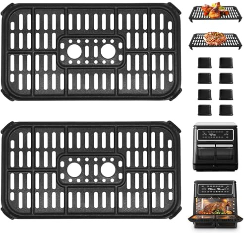 GWBSXM Air Fryer Accessories for Breville Halo Flexi Air Fryer, 2 Pieces 8.98''×4.92''×0.71Steel Air Fryer Tray Replacement Part Roasting Rack Grill Racks Baking Tray，Dishwasher Safe