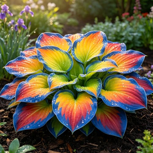 Kältefeste dauerhafte Ungewöhnliche Hosta, Gartenkultur von Funkien, Blütenbildend, Optimale Gartenpflege, Einzigartige Hosta-4Rhizome-I