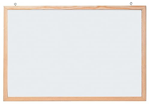 FRANKEN Whiteboard, magnetisch und beschreibbar, Schreibtafel Memoboard, lackierte Stahl-Oberfläche, mit Holzrahmen, Magnettafel zur Wandbefestigung, Weiß, 60 x 40 cm, CC-MM4060