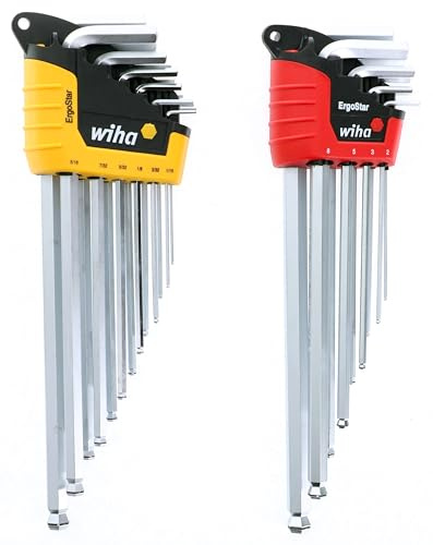 Wiha 66992 MagicRing Ball End Hex L-Key Set, 22 Piece, Inch & Metric, Free-Hand Grip, Hardened Tool Steel