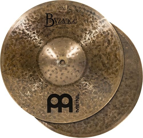 Meinl Cymbals Byzance Dark Hihat - Coppia di piatti Hihat da 13 (video) per kit batteria (33,02 cm), B20 bronzo, finitura scura (B13DAH)