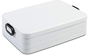 Mepal - Fiambrera Take a Break Large - Lonchera para llevar - Lunch Box para 4 Sandwiches o 8 Rebanadas de pan - Meal Prep - Apto para Lavavajillas - 1500 ml - White