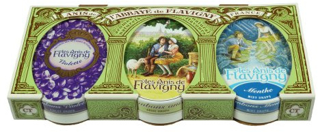Les Anis de Flavigny - Trio Anisbonbons / Veilchen , Natur , Minze - 3 x 50 g