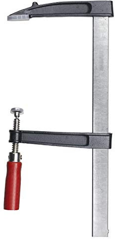 kwb Ghiera a vite con manico in legno 120x300, larghezza di serraggio 300 mm, profondità di serraggio 120 mm, mascelle di serraggio realizzate in pressofusione di zinco, cacciavite con ferrovia metallica stabile