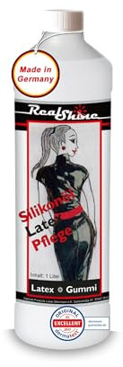 Optimal Products Latexpflege REALSHINE Silikonöl 1 Liter I dermatologisch getestetes Öl für Latex I professionelle Gummipflege und ergiebige Anziehhilfe I geruchslose Latexpflege für Hochglanz-Optik