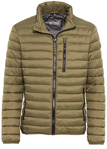 camel active Herren leichte Wasserabweisende Übergangsjacke Stepp-Blouson aus recyceltem Material in Schwarz, Grün und Dunkelblau