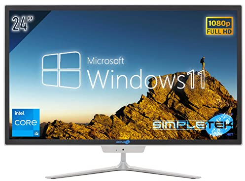 SIMPLETEK - PC All in One 24 FHD con processore fino a 3.20GHz, 16GB RAM, SSD 240GB + HDD 2TB, Windows 11 Pro (Ricondizionato)