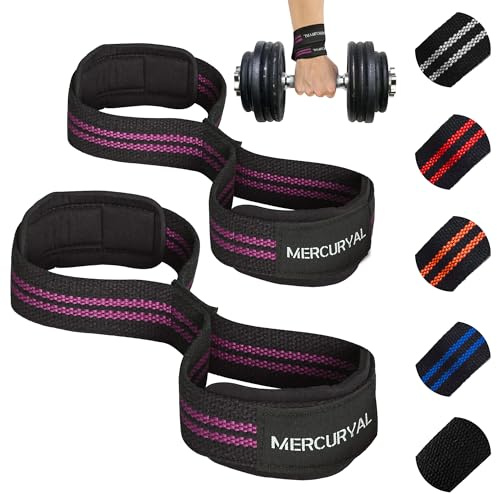 MERCURYAL Figur 8 Gepolstert Zughilfen Krafttraining- Bodybuilding Gewichte Training Lifting Straps, Handgelenkstütze Klimmzugband Für Fitness - Lifting Straps Für Powerlifting & Kreuzheben