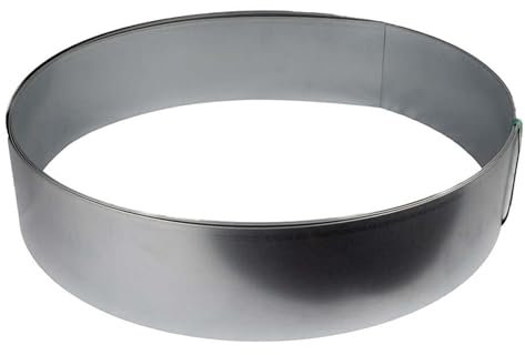 Jardinion 8m Rasenkanten, Pflanzring, Beeteinfassung aus Metall Höhe 15cm Silber, Umrandung Gartenbeet, Blumenbeet oder Kiesbeet