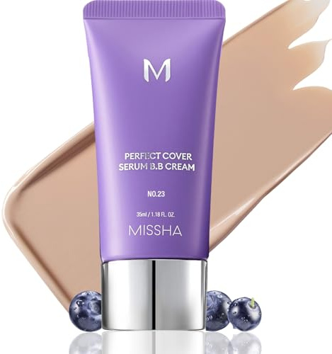 MISSHA M PERFECT COVER SERUM BB CREAM No.23 Natural Beige-Light/Medium with Cool/Neutral Undertone, Skin Tint, Tinted Moisturizer, Skin Care Foundation Makeup, 1.18 Fl oz