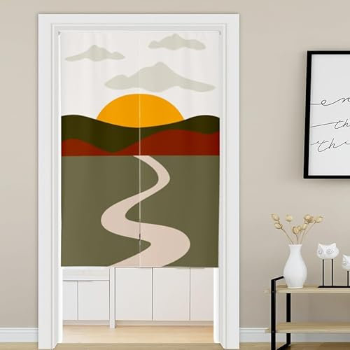 Türvorhang Beige Dunkelgrün Küchenvorhänge Polyester Raumteiler Vorhang Waschbar Vorhänge Kurz Küchenvorhang Langlebig Fliegenvorhang Terrassentür tür Vorhang Verdickung Vorhang Tür 80x120cm