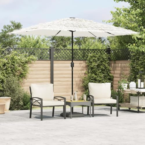 Gecheer Parasol de jardin avec poteau en acier blanc, 300 x 200 x 250 cm, parasol, parasol décentralisé, parasol de jardin, extérieur, parasol de plage, patio, mer, L4005096
