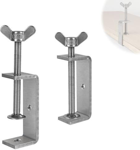 EXLECO 2 Pezzi Morsetto a C Resistenti 0-80 mm Morsetti da Falegname Acciaio Inox Morsetti per legno, Morsetti a Vite, Morsetto di Fissaggio, Morsetti a C per Lavori in Legno Saldatura Carpenteria